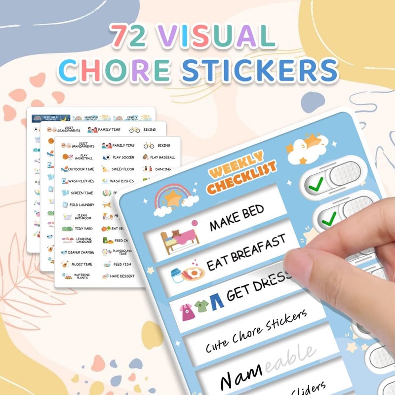 CustomMaster 3 in 1 Bedtime/Morning/Weekly Routine Chart for Kids, Magnetic Chore Chart for Kids, Visual Schedule for Kids Toddlers Schedule Board for Home - Image 3